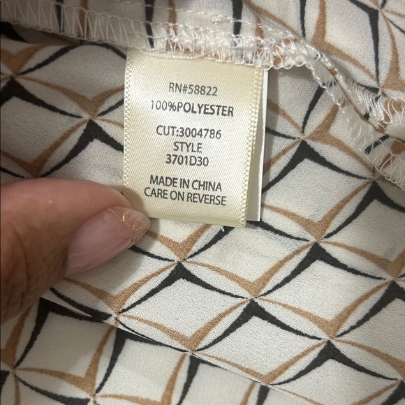 Max Studio White/Black/Gold Checkered Button-Down Shirt - Picture 3 of 7